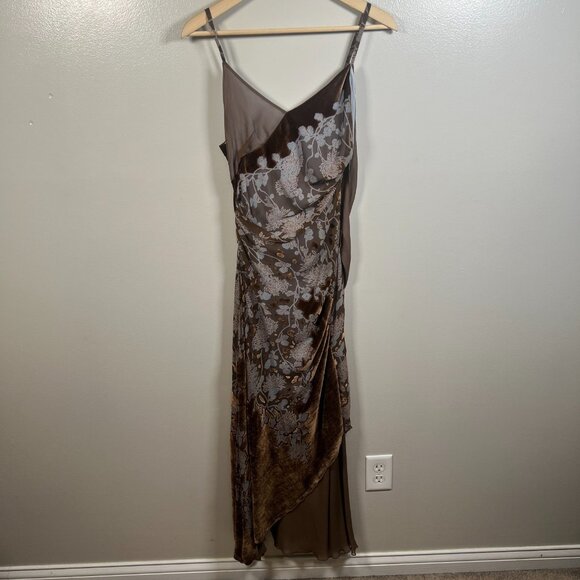 VTG Renato Nucci Y2k Maxi Dress Size 36 US XS Silk Blend Velvet Practical Magic - Picture 1 of 10